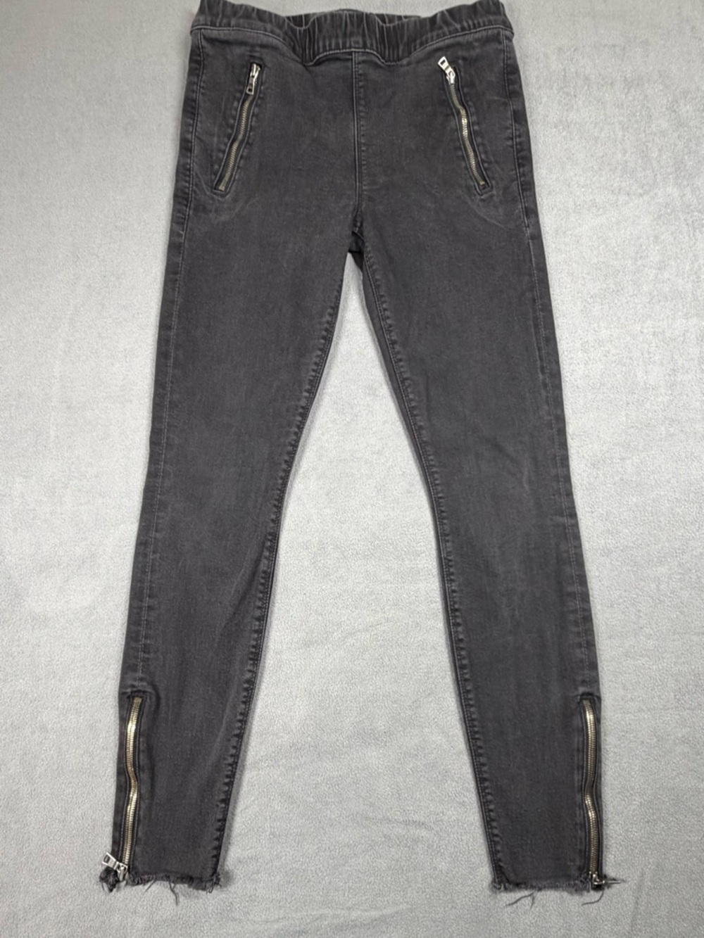 Mother Jeans Quickie Looker Ankle Fray Black